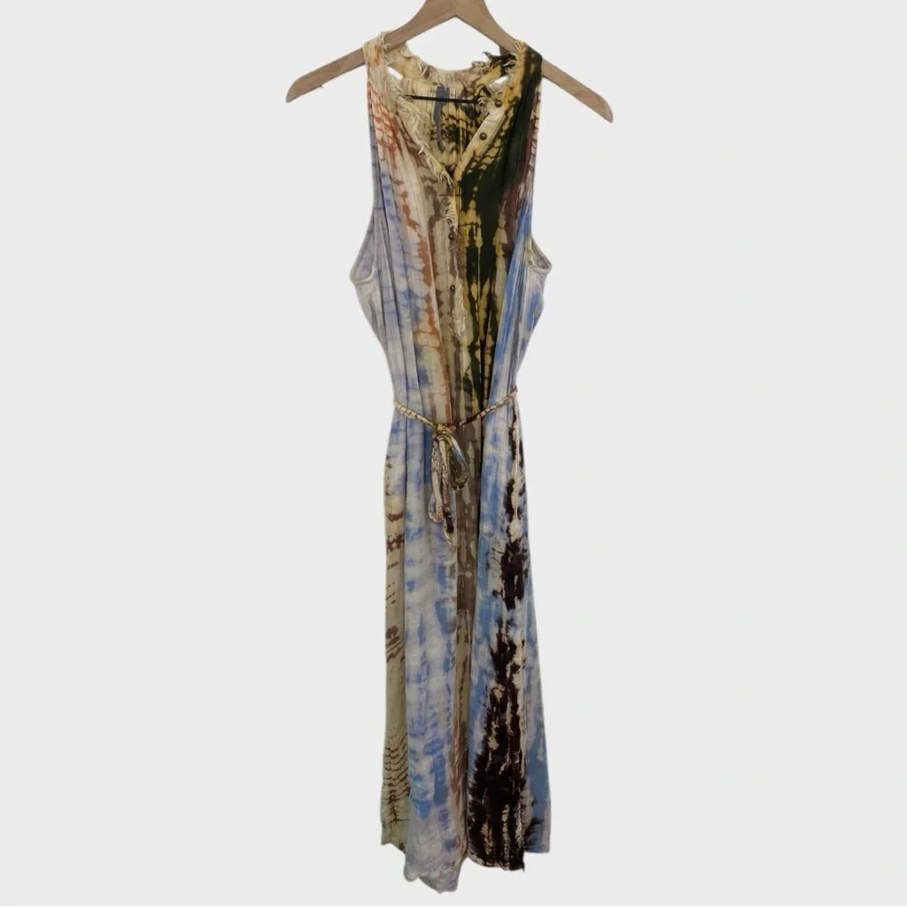 Raquel Allegra Abiquiu Gauze Tie Dye Maxi Dress Size Small - Picture 10 of 11